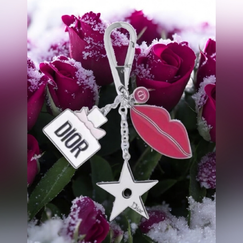 NiB Dior Miss Dior Limited Bag charm Keychain with Metal Bag Charms